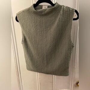 Textured Olive Green Sleeveless Top - Paloma Top